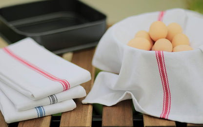 Premium Cotton Kitchen Towels Set - 12 Pack, 16"x28", Highly Absorbent, Restaurant Grade