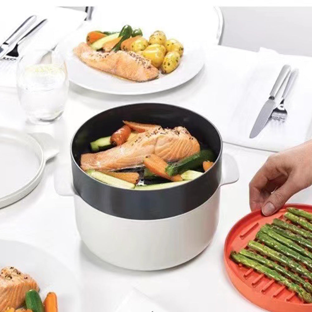 Microwave Steaming Container - BPA-Free Plastic Kitchen Gadget with Lid