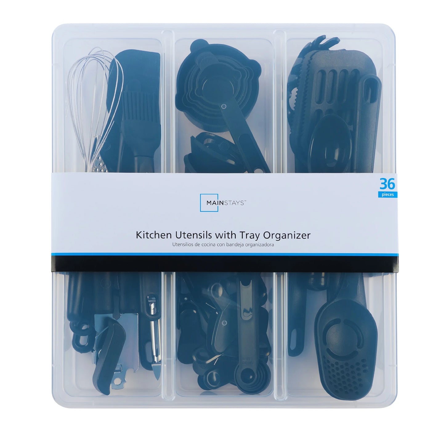 36-Piece Kitchen Gadget Set - Premium Cooking Utensils with Drawer Organizer, Black