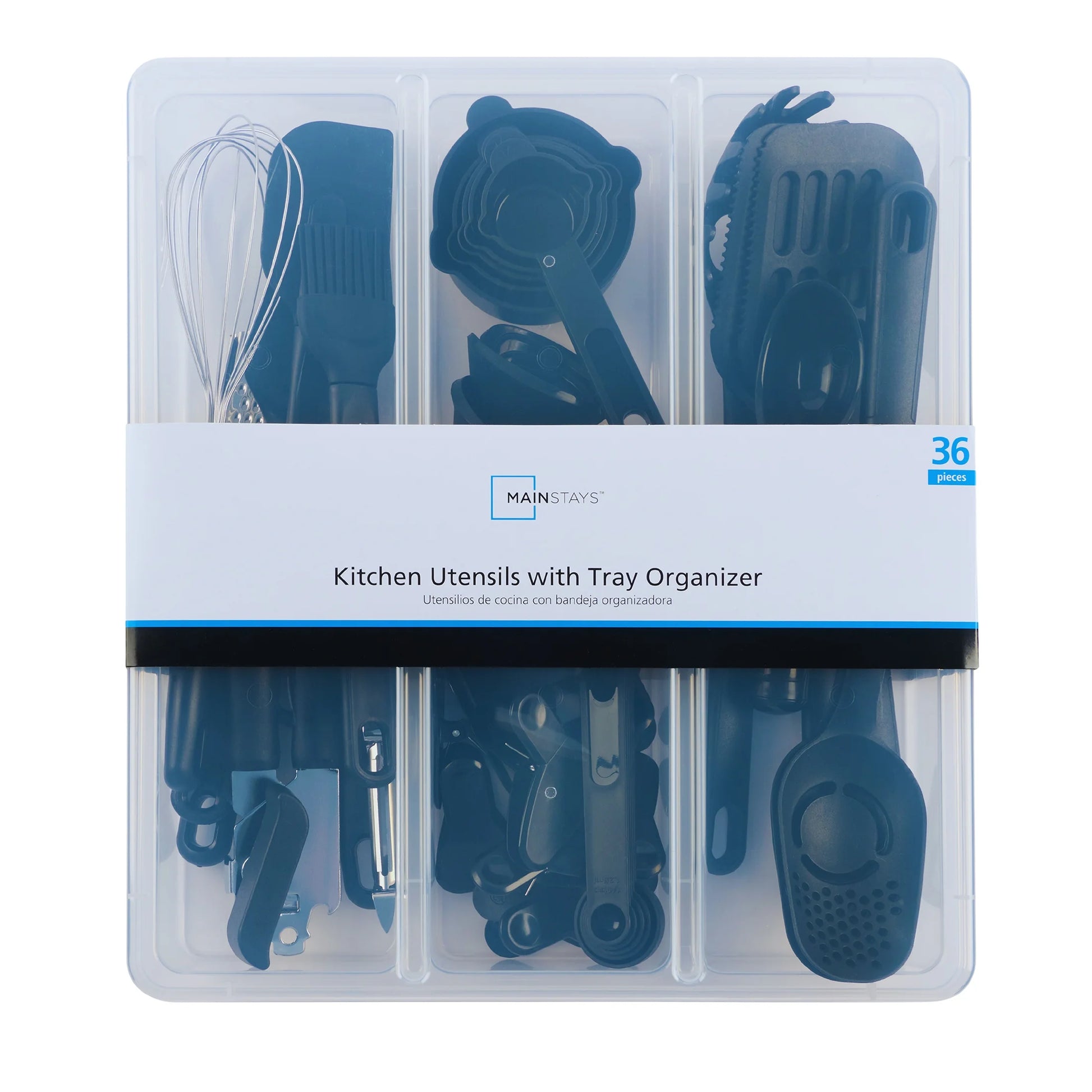 36-Piece Kitchen Gadget Set - Premium Cooking Utensils with Drawer Organizer, Black