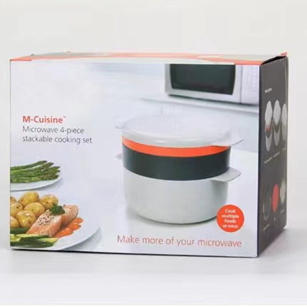 Microwave Steaming Container - BPA-Free Plastic Kitchen Gadget with Lid